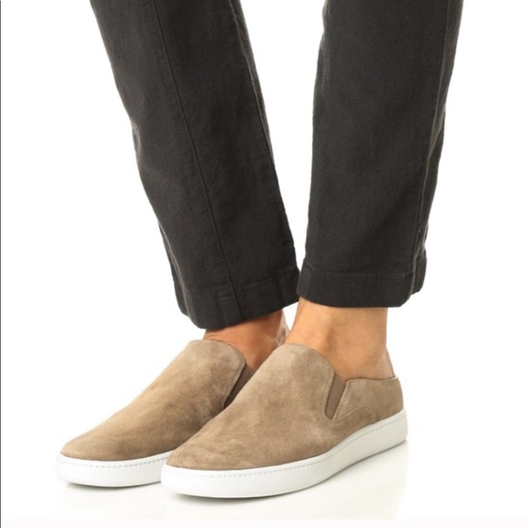 Vince Shoes - Vince Suede Verrell Open Back Slide Sneakers Taupe